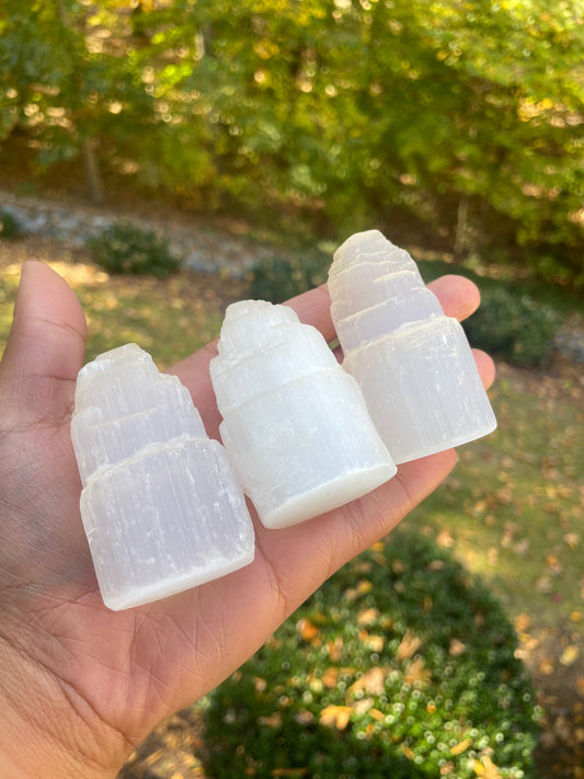Satin spar selenite tower