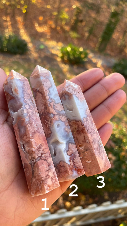 Pink agate tower
