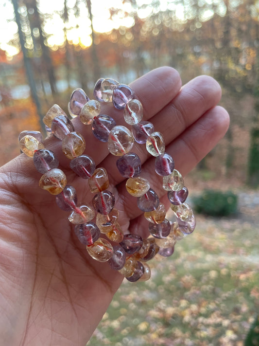 Citrine and amethyst bracelet