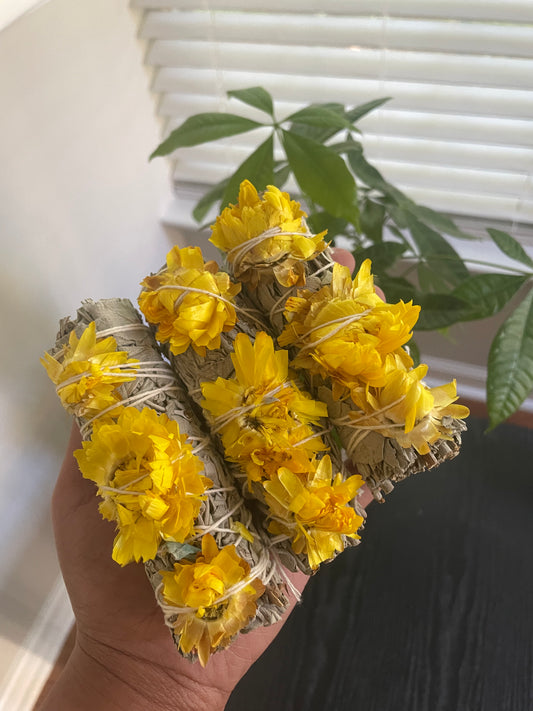 Yellow sunflower white sage